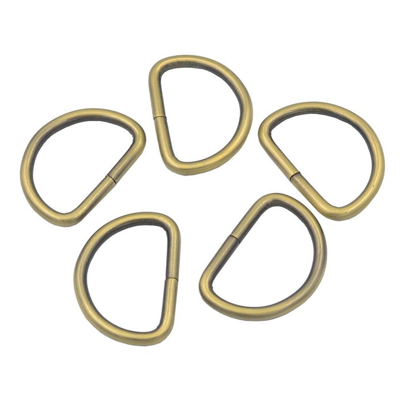 DGOL 1-1/2 inch Thick Metal Webbing Keychain D Ring Leather Handbag Strap Loop Clasp D Buckles 3 Color (Total 15pcs) - Image 2